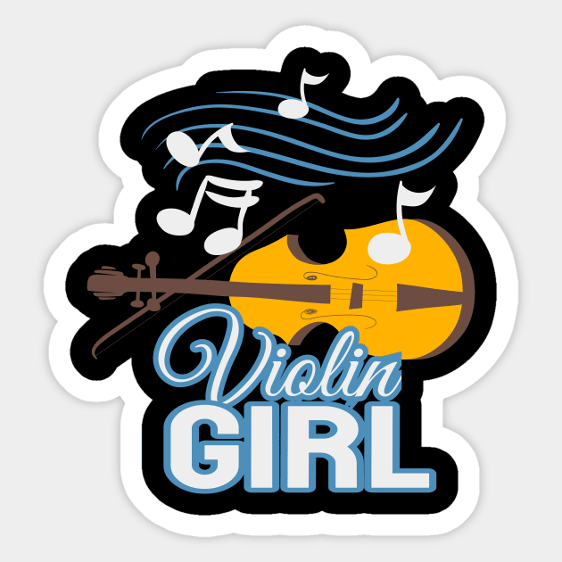 Violin Girl Sticker by Foxxy Merch